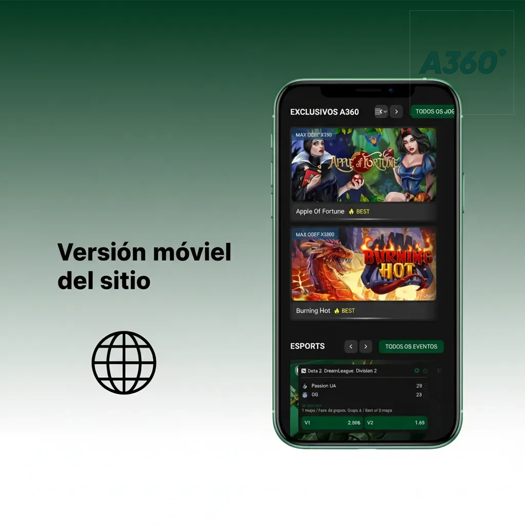 Interfaz móvil del sitio de apuestas: menú inferior fijo, apuestas en vivo, slots, buscador, notificaciones y cajero local.