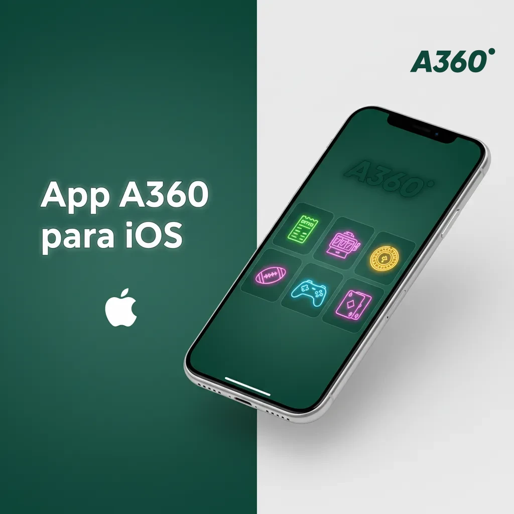App A360 para iOS en iPhone y iPad, gratis: apuestas en vivo, casino, pagos locales y retiros rápidos; requiere iOS 12+.