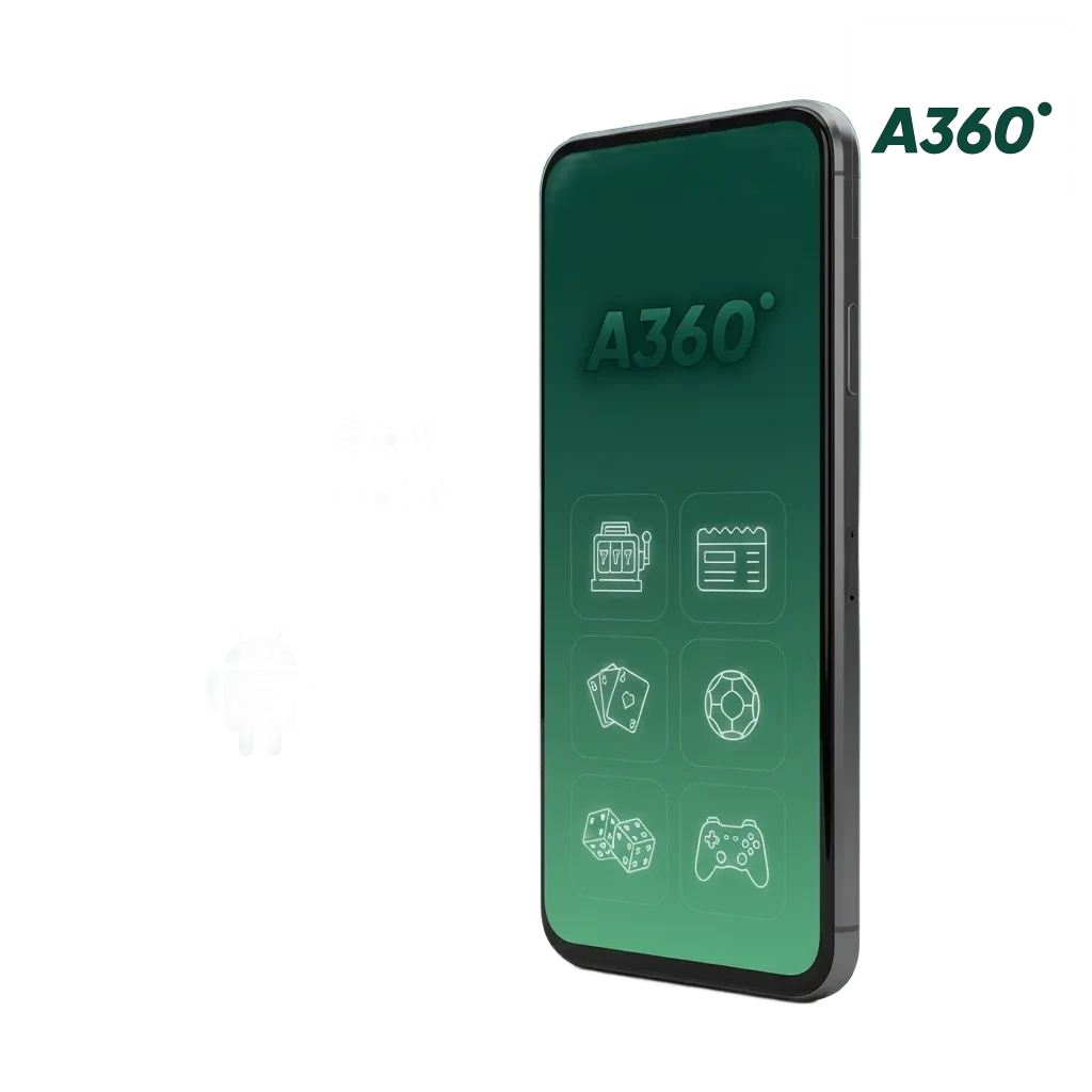 Celular con la app A360 para Android; descargá gratis y empezá hoy a apostar o jugar al casino desde donde estés.