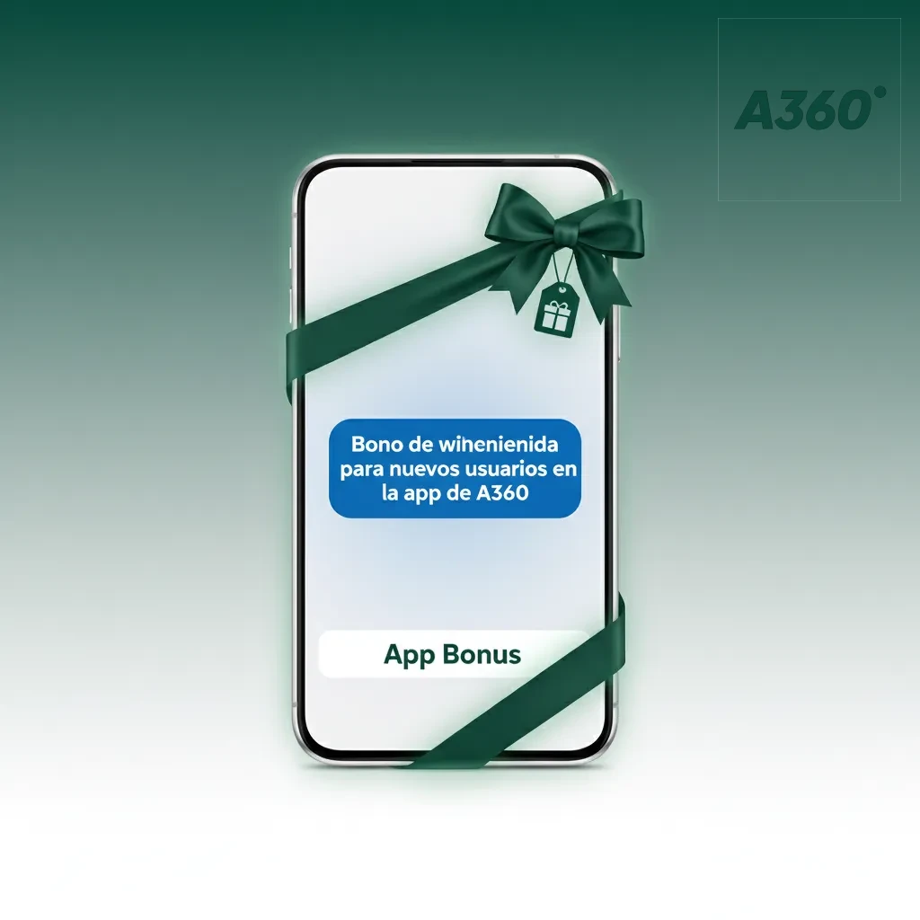 A360: bono de bienvenida. Deportes 100% hasta $2,000 MXN; Casino hasta 200% + 150 giros, tope $20,000 MXN. Depósito $100.