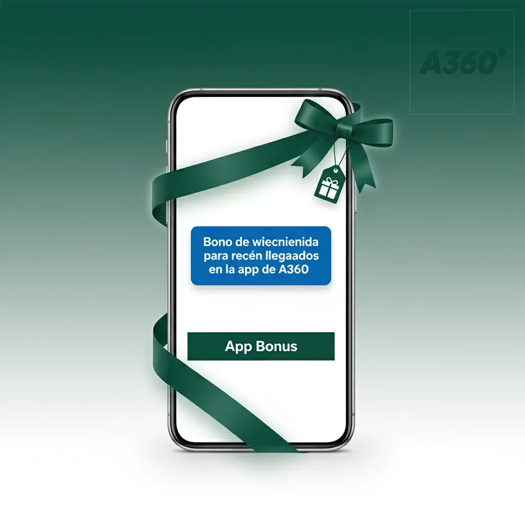 Bono de bienvenida A360: elegí Deportes o Casino. Casino hasta 200% en 4 depósitos + 150 giros; Deportes % 1er depósito.