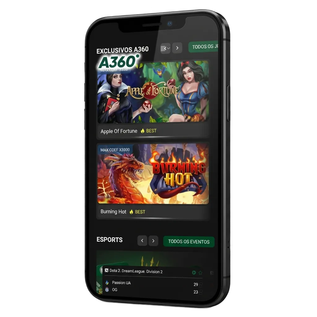 App A360 para Android e iOS: apuestas y casino; pagos Mercado Pago, Astropay, ICASH; bono 200% hasta ARS 200.000 + 150 giros.