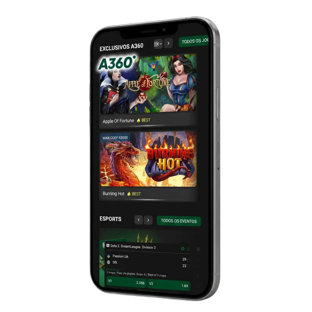 Banner de la app A360 para Android e iOS: apuestas y casino, bono hasta 200% + 150 giros, pagos Mercado Pago, AstroPay e ICASH