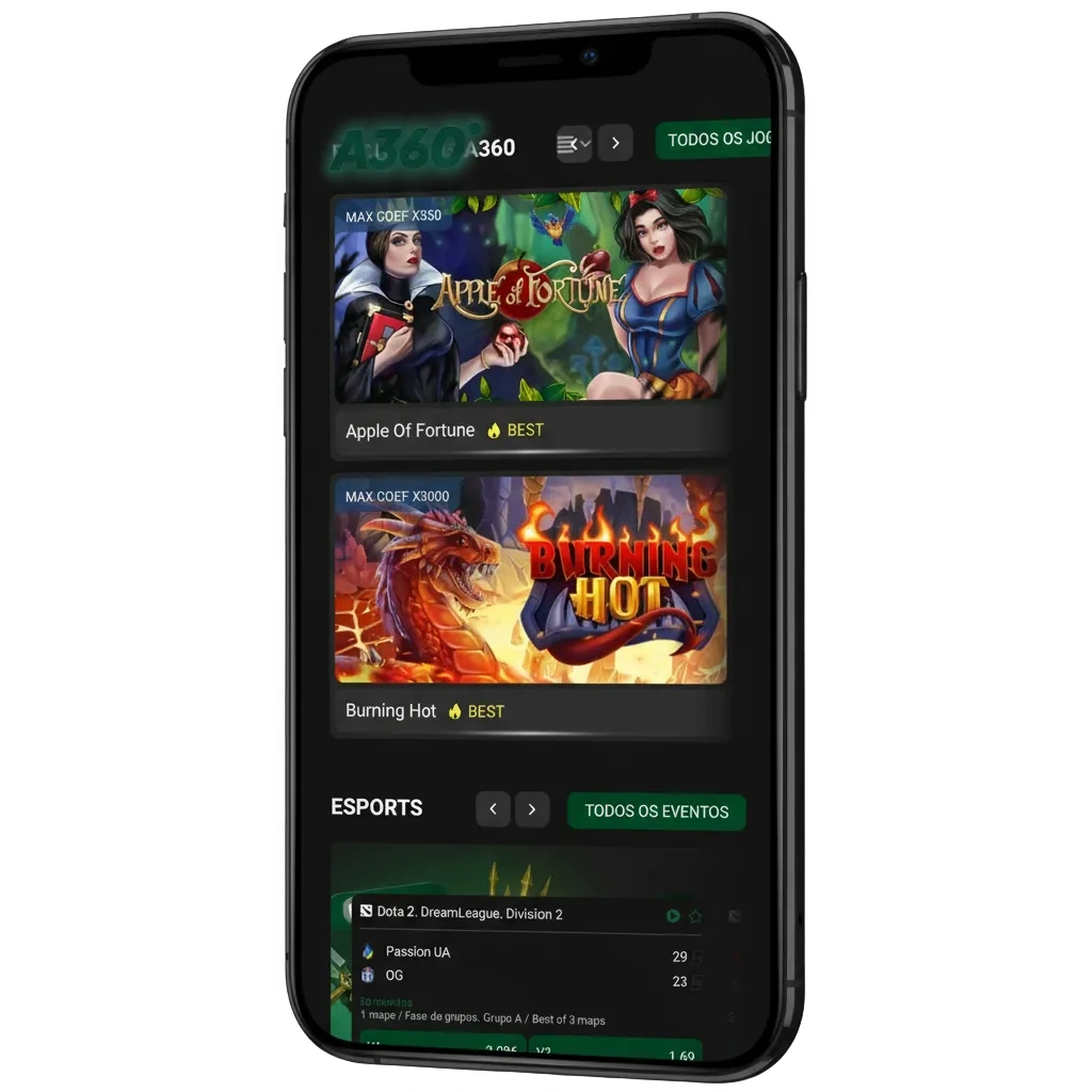 App A360 para Android e iOS: apuestas y casino móvil, pagos MercadoPago/Astropay/ICASH, bono 200% + 150 giros APK Ecuador