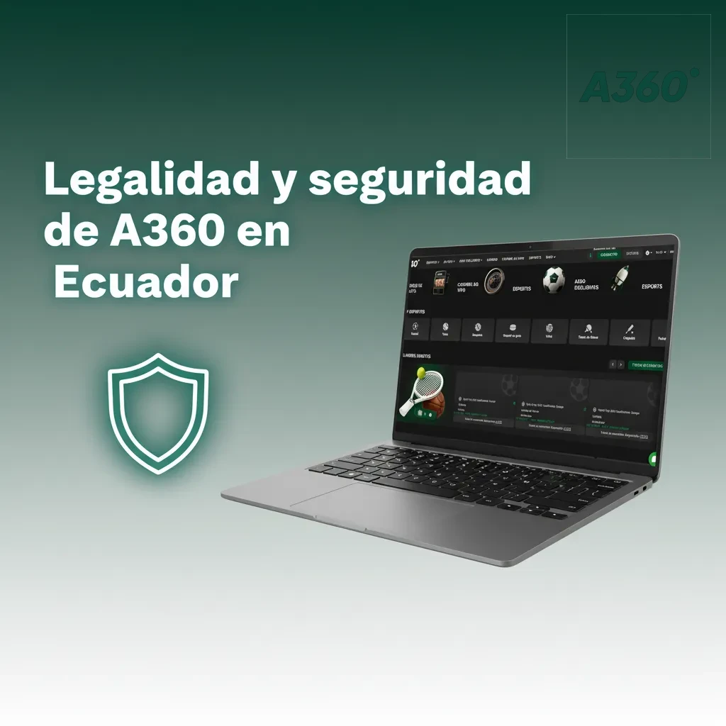 Escudo y candado con bandera de Ecuador y SSL; legalidad, privacidad, juego responsable y pagos seguros en A360.