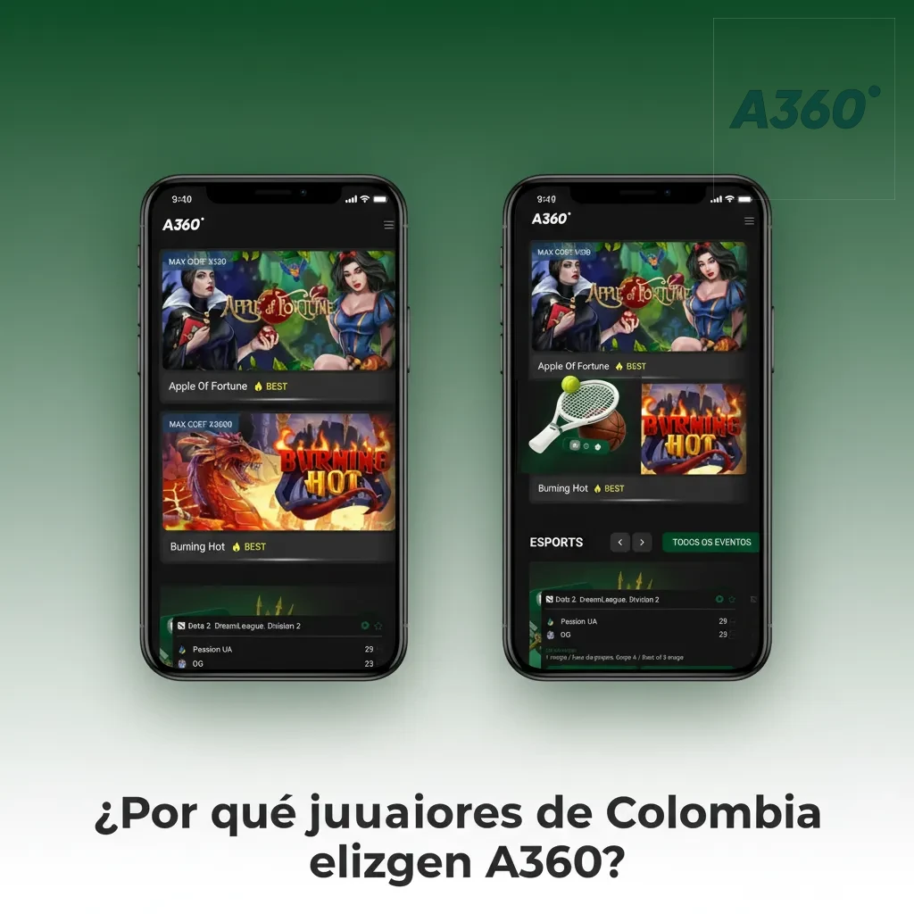 A360 en Colombia: pagos locales en COP, bono por etapas, app móvil, proveedores top y soporte 24/7 en español.
