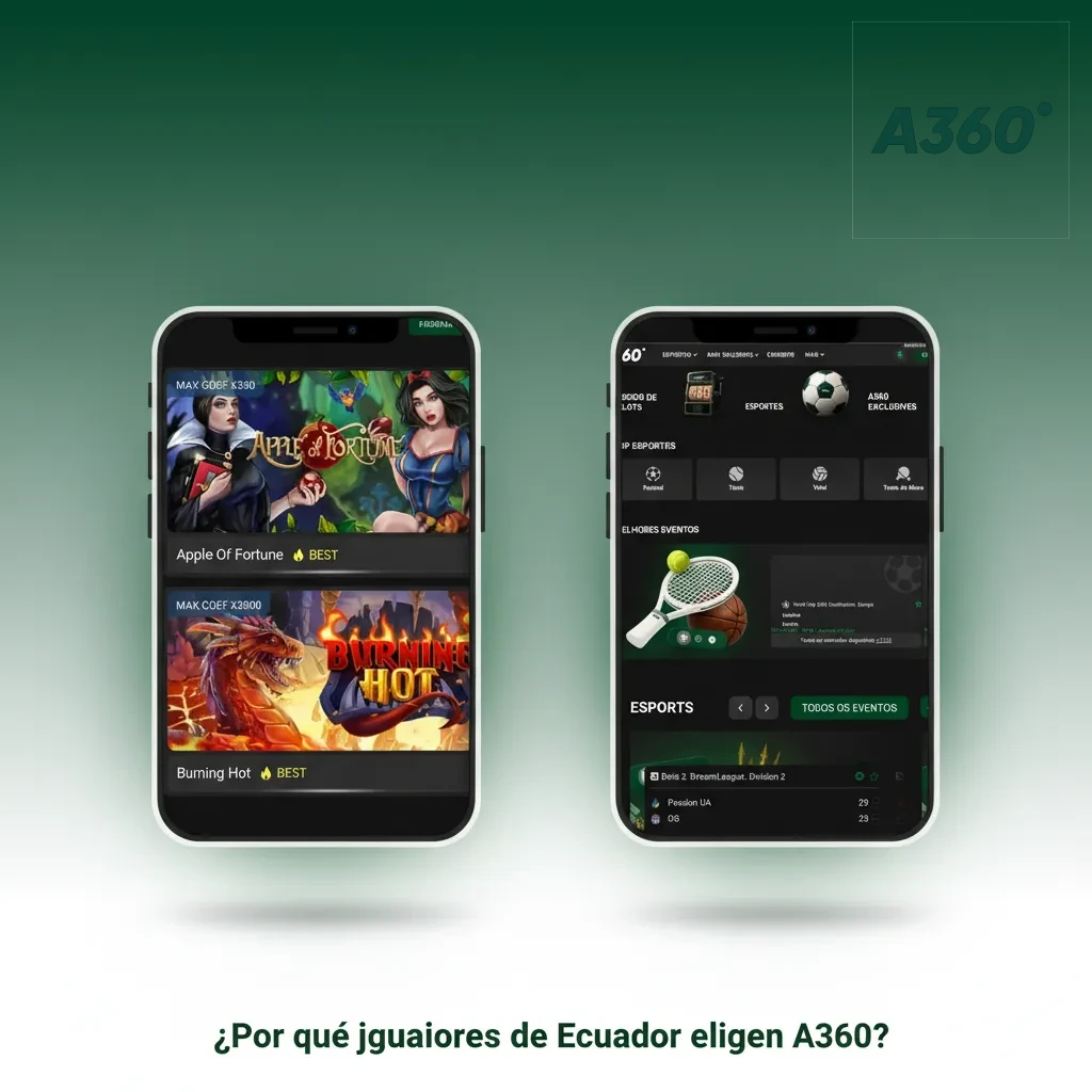 A360 para jugadores de Ecuador: pagos en USD y locales, juegos móviles, bonos, soporte 24/7 y seguridad.