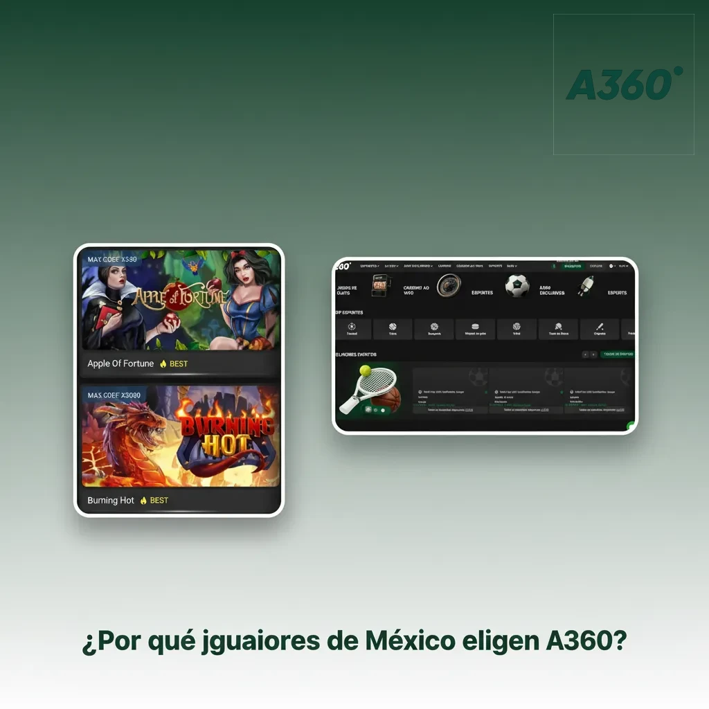 A360 México: pagos MXN, soporte 24/7 en español, bonos claros, apps móviles y control de juego.