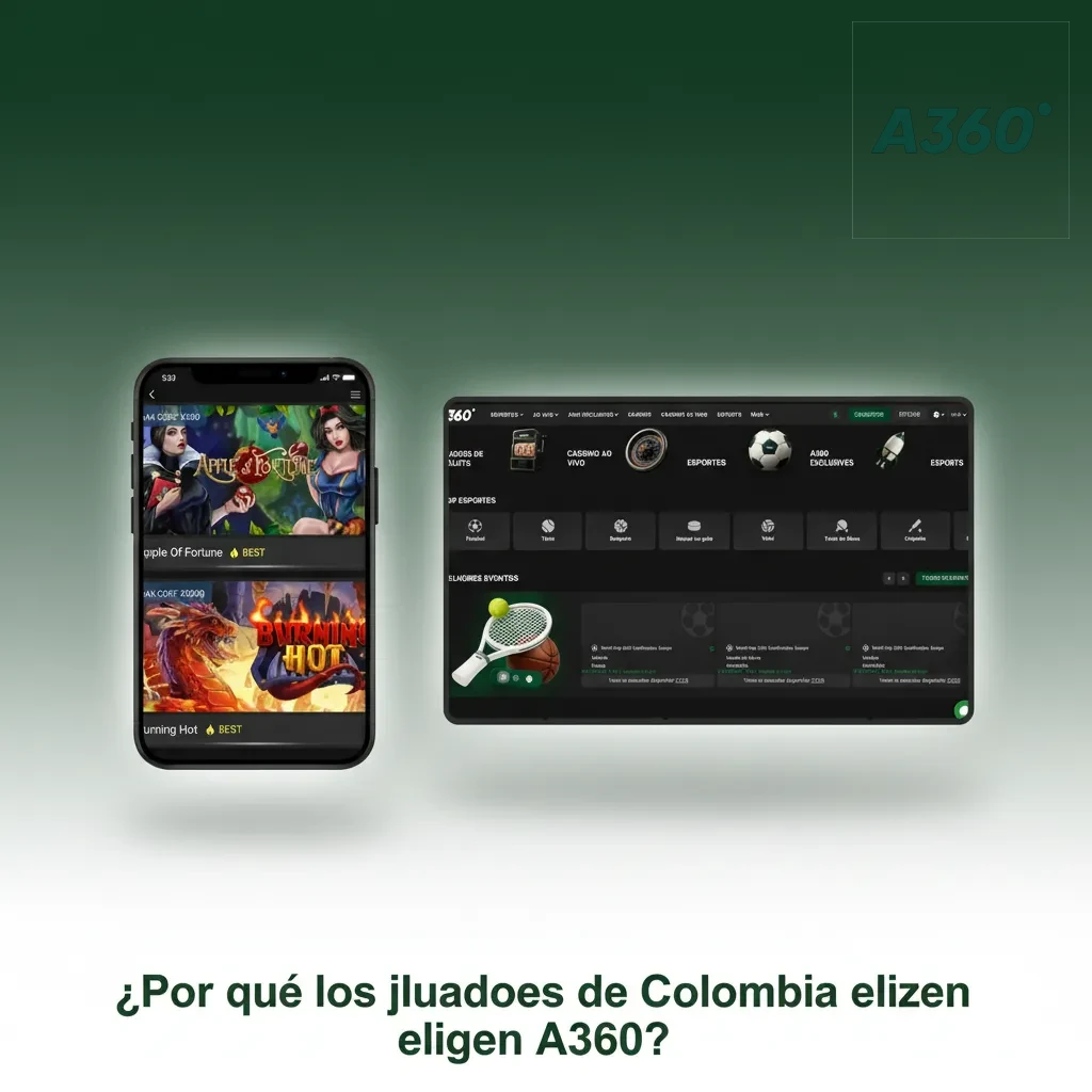 Banner A360 para Colombia: pagos en COP (PSE, Nequi, Daviplata), bonos claros, casino variado, app ligera y soporte 24/7