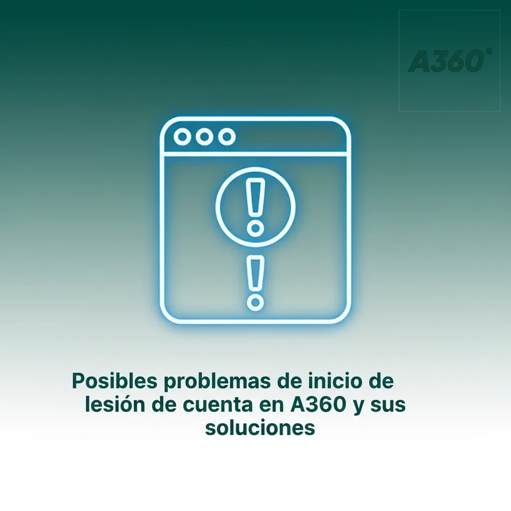 Tabla de problemas de inicio de sesión en A360 y sus soluciones: contraseña, verificación, 2FA, bloqueos y errores técnicos.