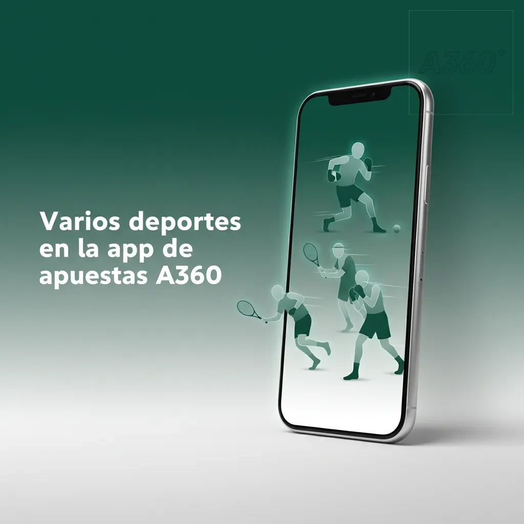 Pantalla de la app A360 con deportes en vivo y prepartido: fútbol, NBA, MLB, tenis, NFL, eSports, UFC, F1, NHL y cuotas.