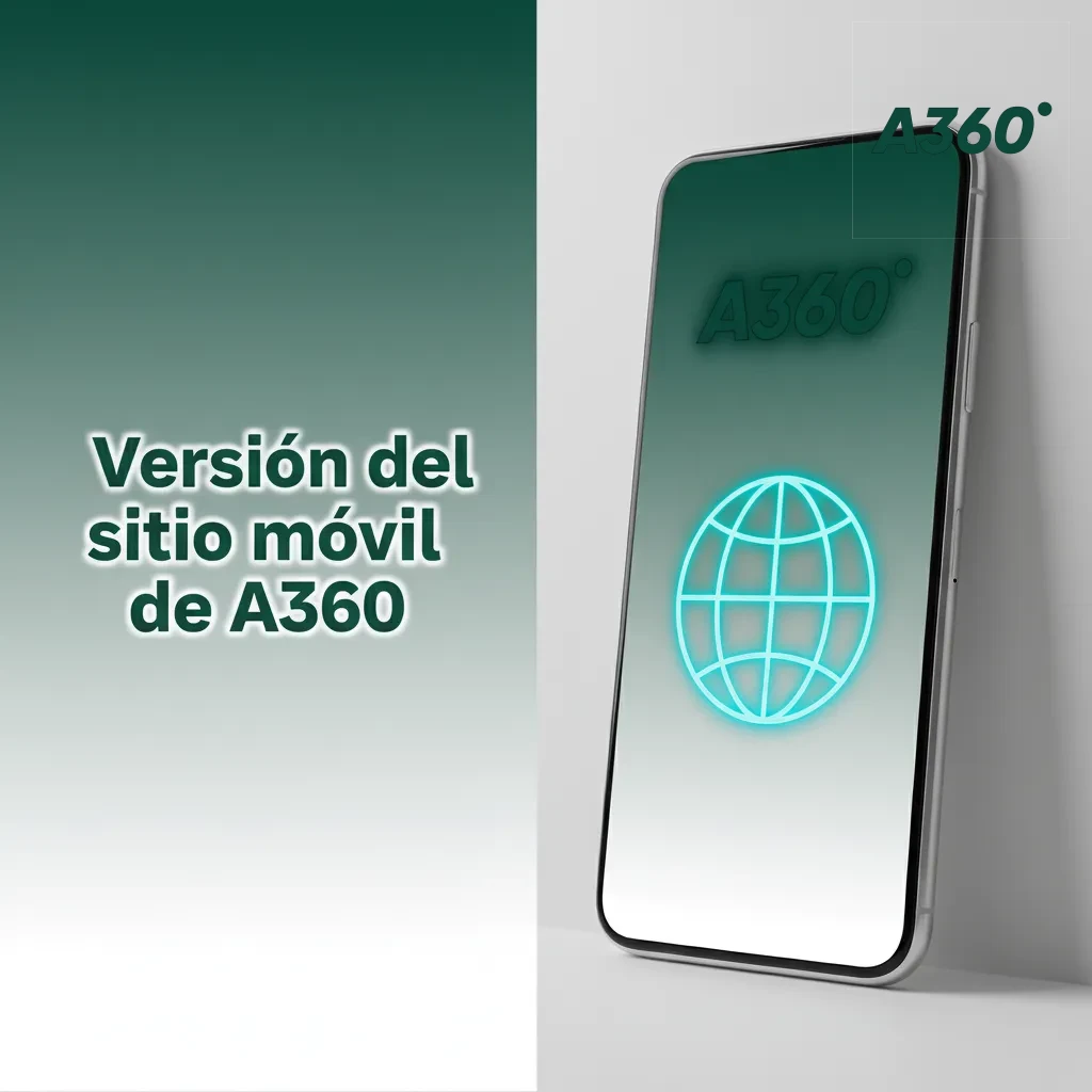 Sitio móvil A360 en smartphone y tablet: apuestas y casino, depósitos y retiros desde el navegador, sin descargar app.