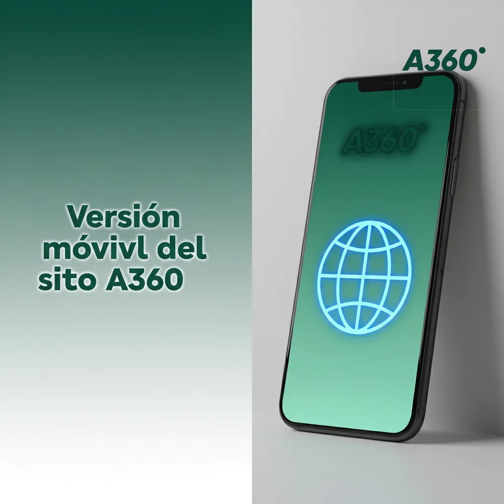 Sitio móvil A360 en smartphone y tablet; acceso por navegador para apostar y jugar sin descargas.