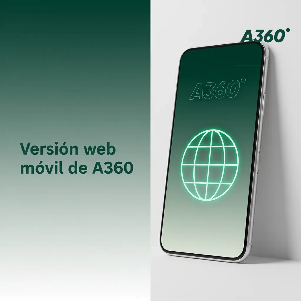 Sitio web móvil de A360 en un smartphone, con apuestas, casino, registros, depósitos y retiros sin descargar software